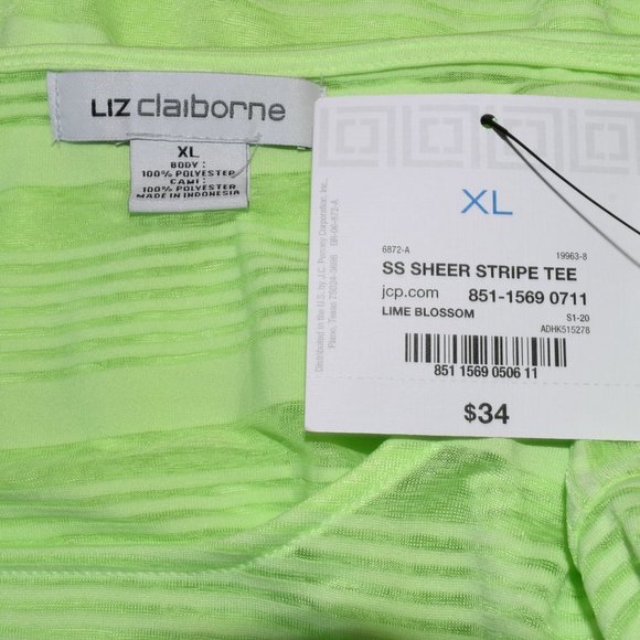 Liz Claiborne Green Top  NWT - Picture 5 of 5